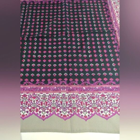 💯 Silk Scarf Hand Made Hem Square Vintage - Picture 3 of 9